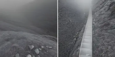 Gradient descent as steps on a misty hill